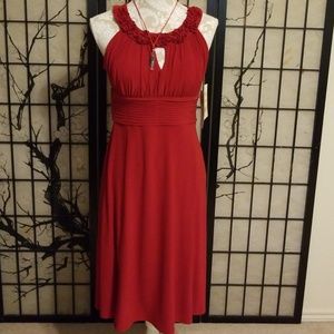 Red dress sleeveless